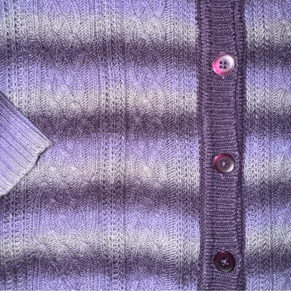 Koret Purple Striped Cardigan Sweater - Picture 3 of 6
